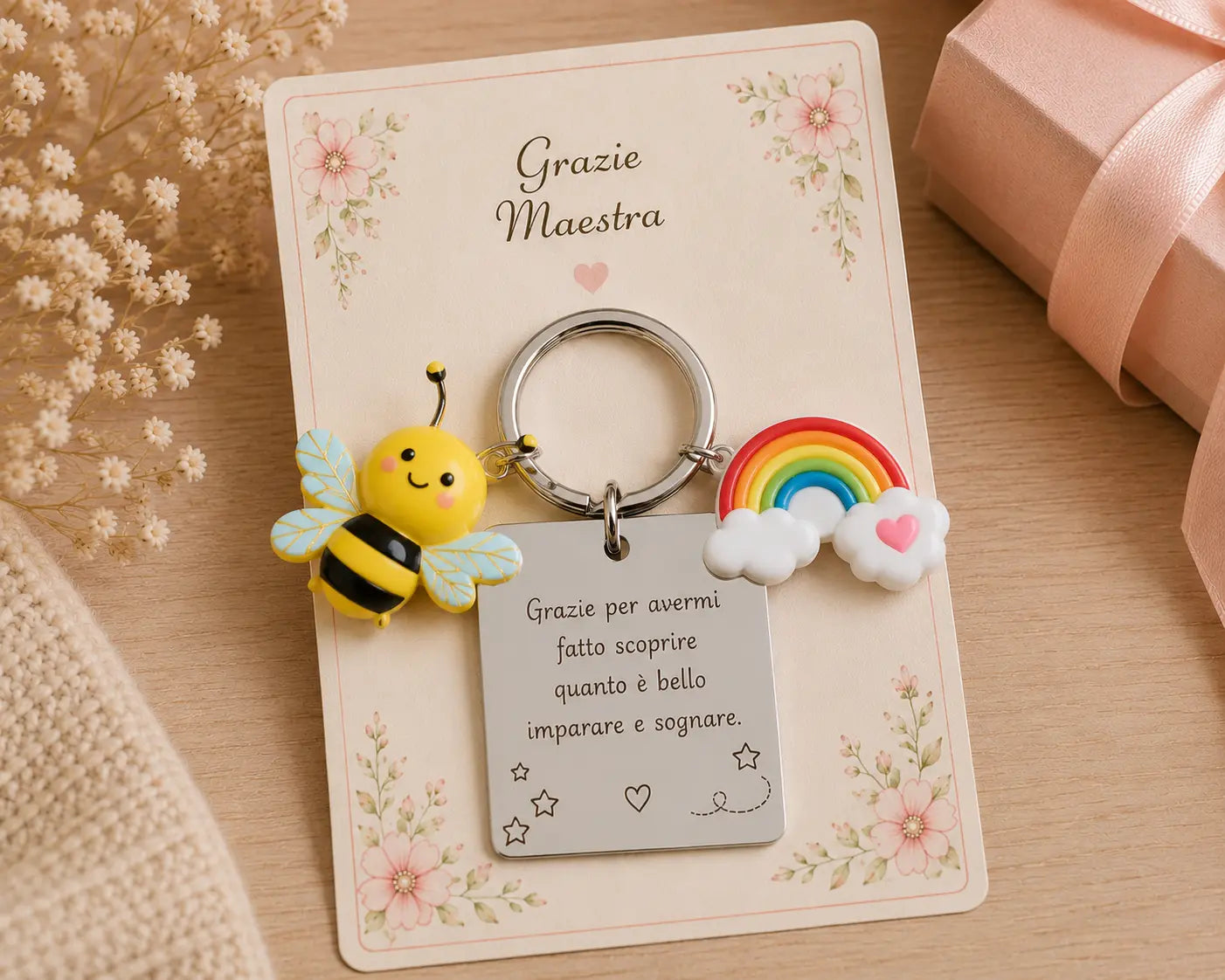 🌸 Portachiavi Maestra Personalizzato – AdCraft
