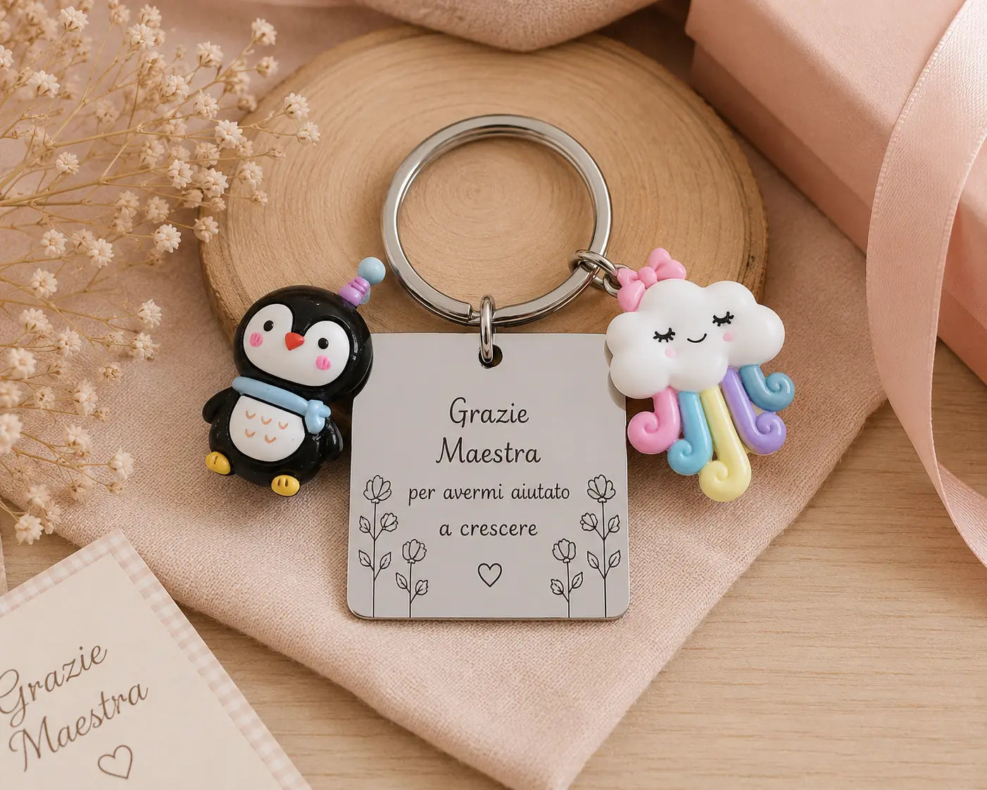 🌸 Portachiavi Maestra Personalizzato – AdCraft