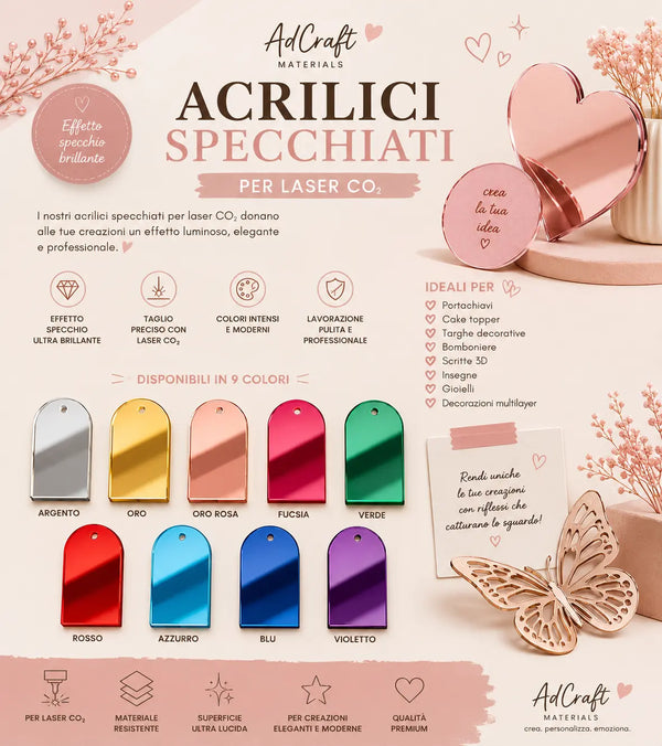 Acrilici Specchiati per Laser CO₂ – AdCraft Materials