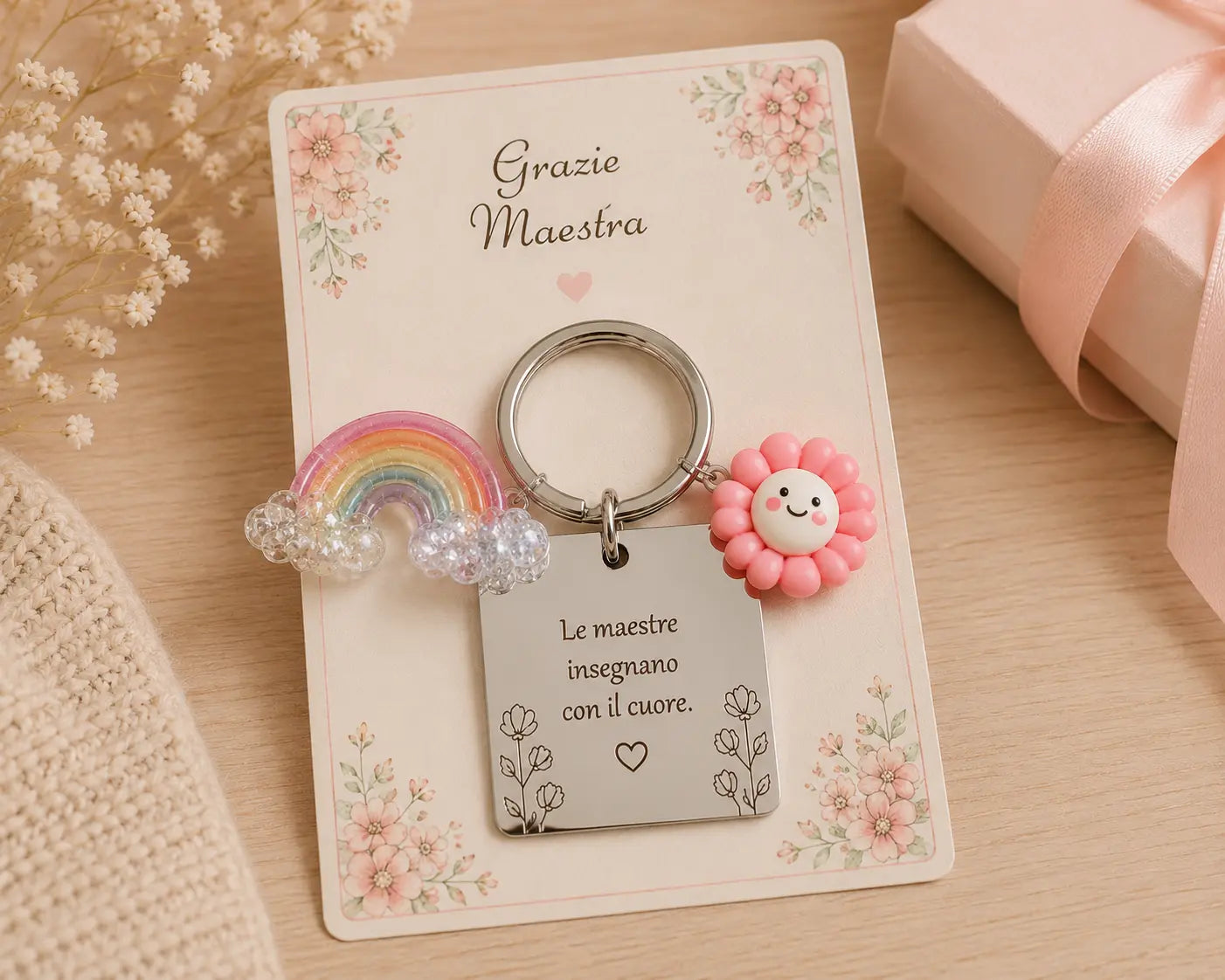 🌸 Portachiavi Maestra Personalizzato – AdCraft