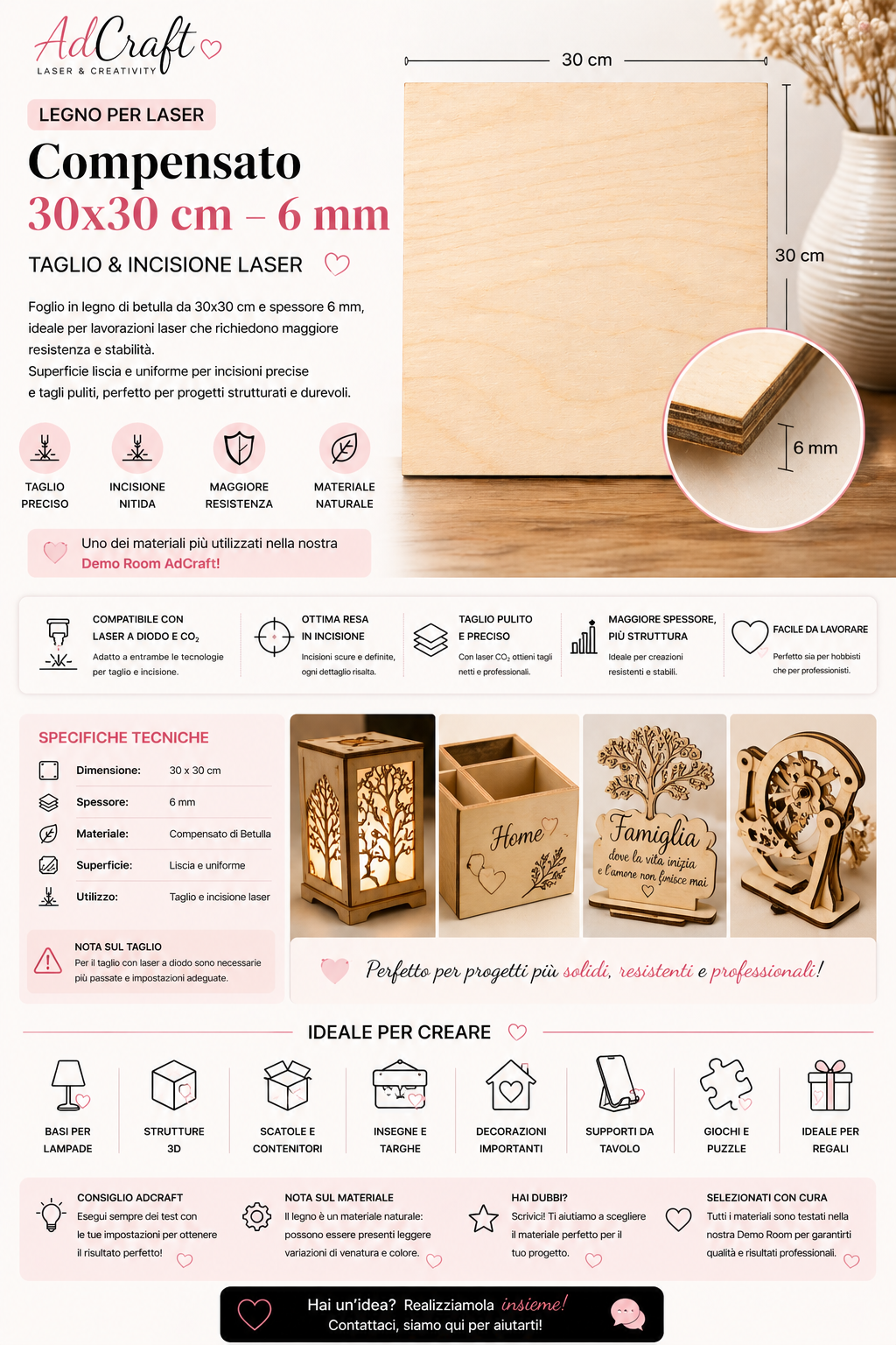 Legno 6 mm 30x30