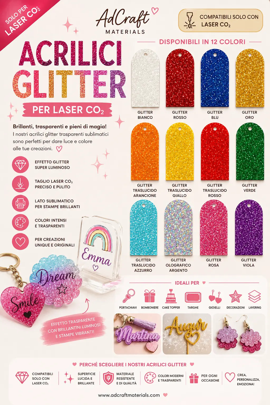 ✨ Acrilici Glitter  – AdCraft Materials