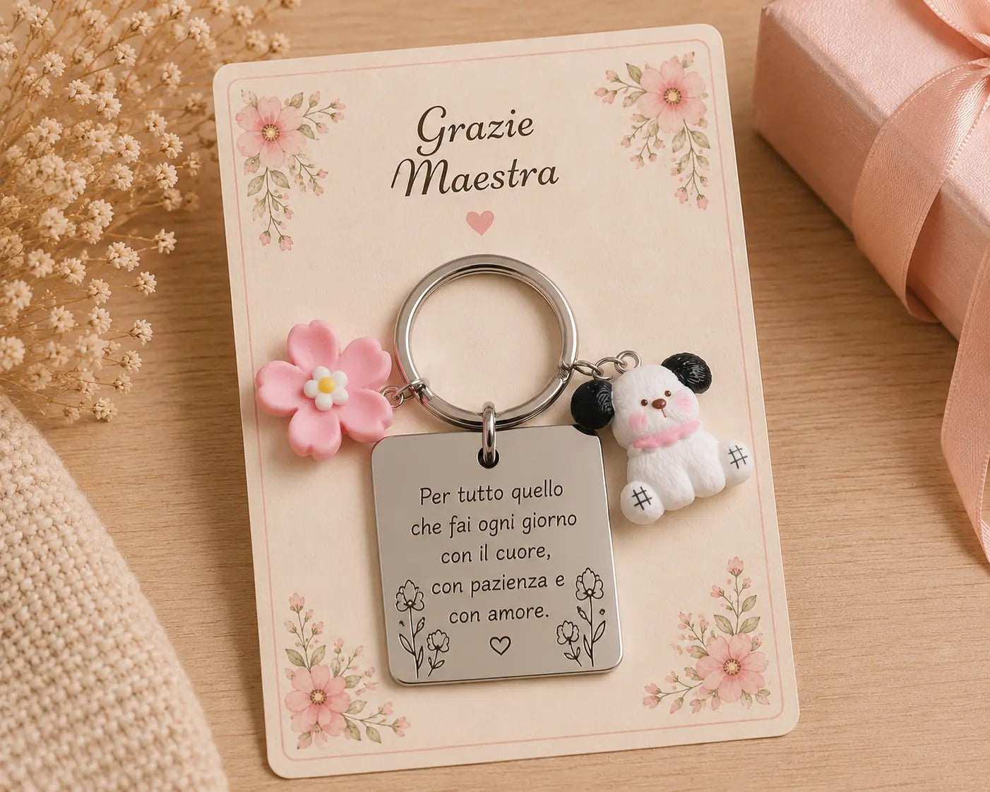🌸 Portachiavi Maestra Personalizzato – AdCraft