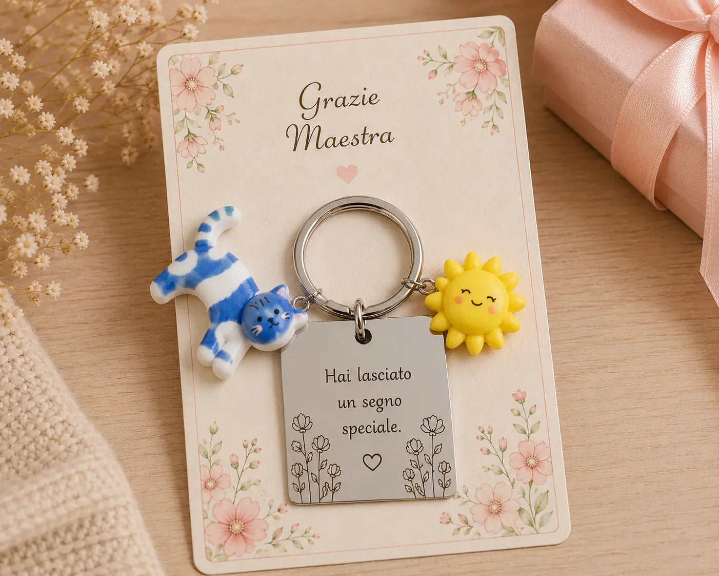 🌸 Portachiavi Maestra Personalizzato – AdCraft