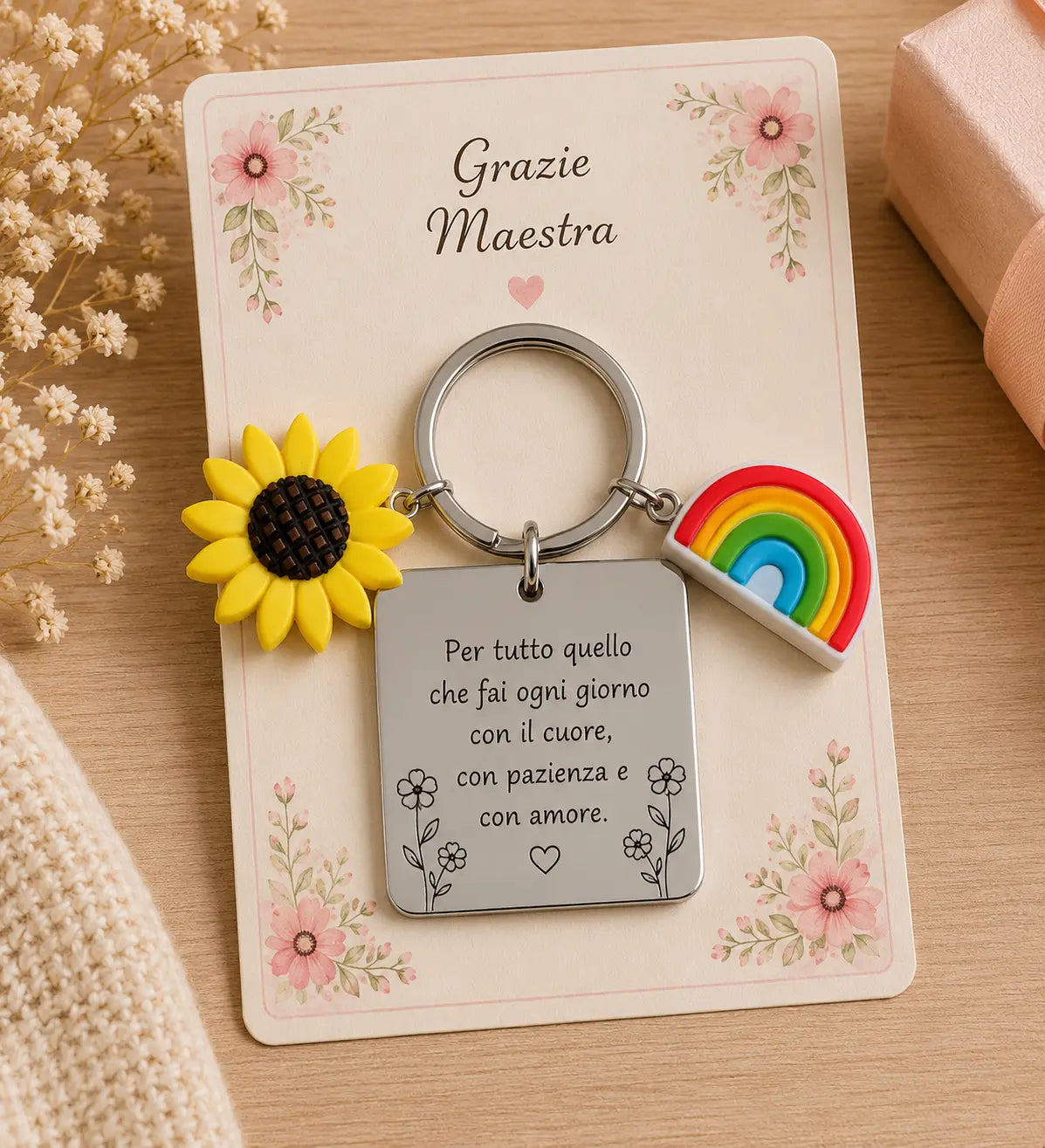 🌸 Portachiavi Maestra Personalizzato – AdCraft