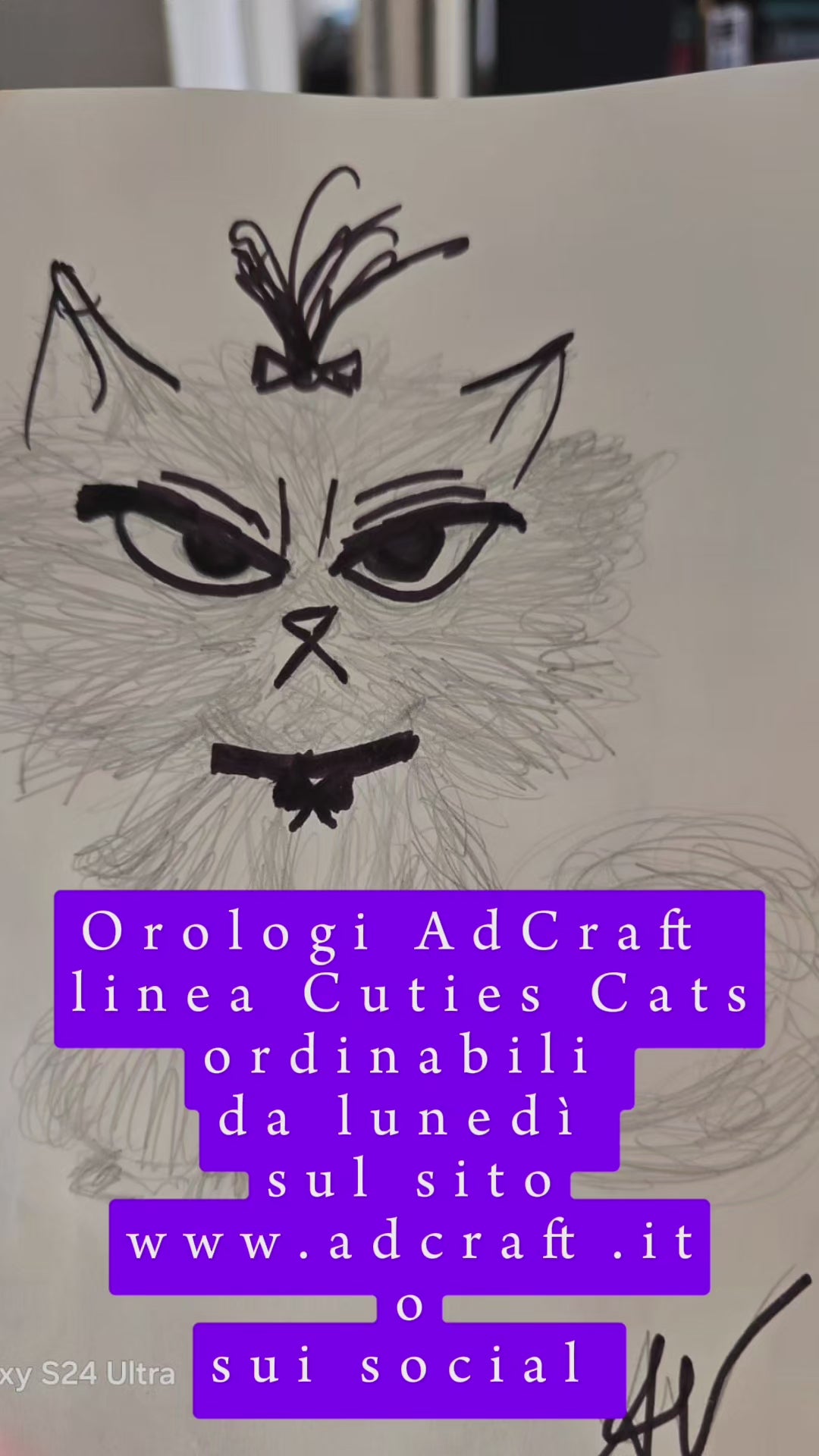 Carica video: Orologio Ofelia – Cuties Cats by AdCraft e Duelle | Orologio da Parete Artigianale